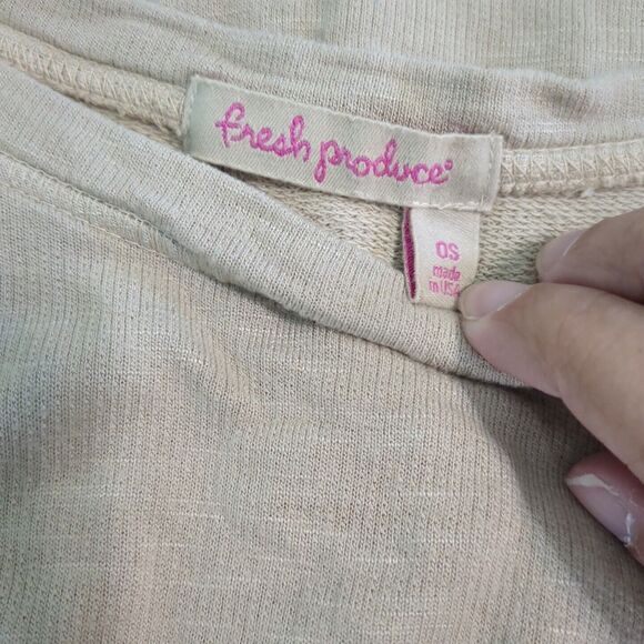 FRESH PRODUCE one size Pocket TUNIC Top tan beige - Picture 4 of 7